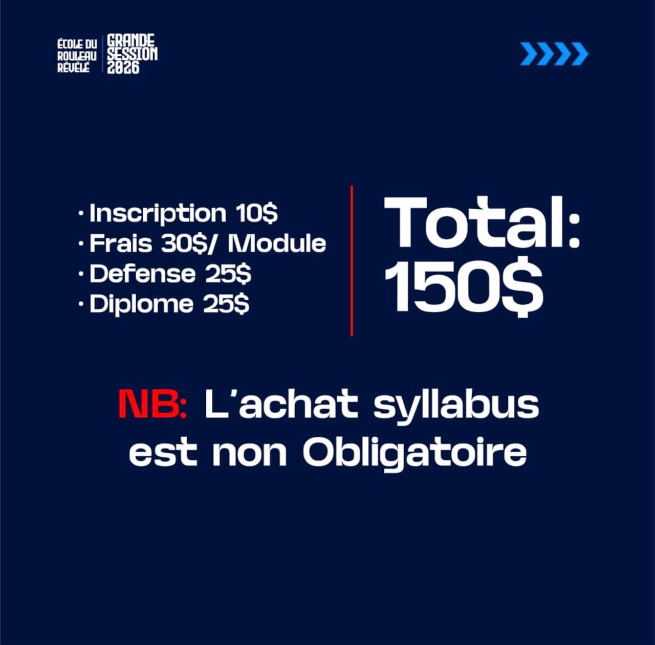 Tarifs Inscriptions
